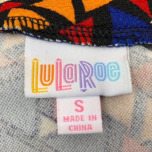 LuLaRoe Cassie Pencil Skirt Small Blue Orange Pull On Stretch NWT - Picture 6 of 7